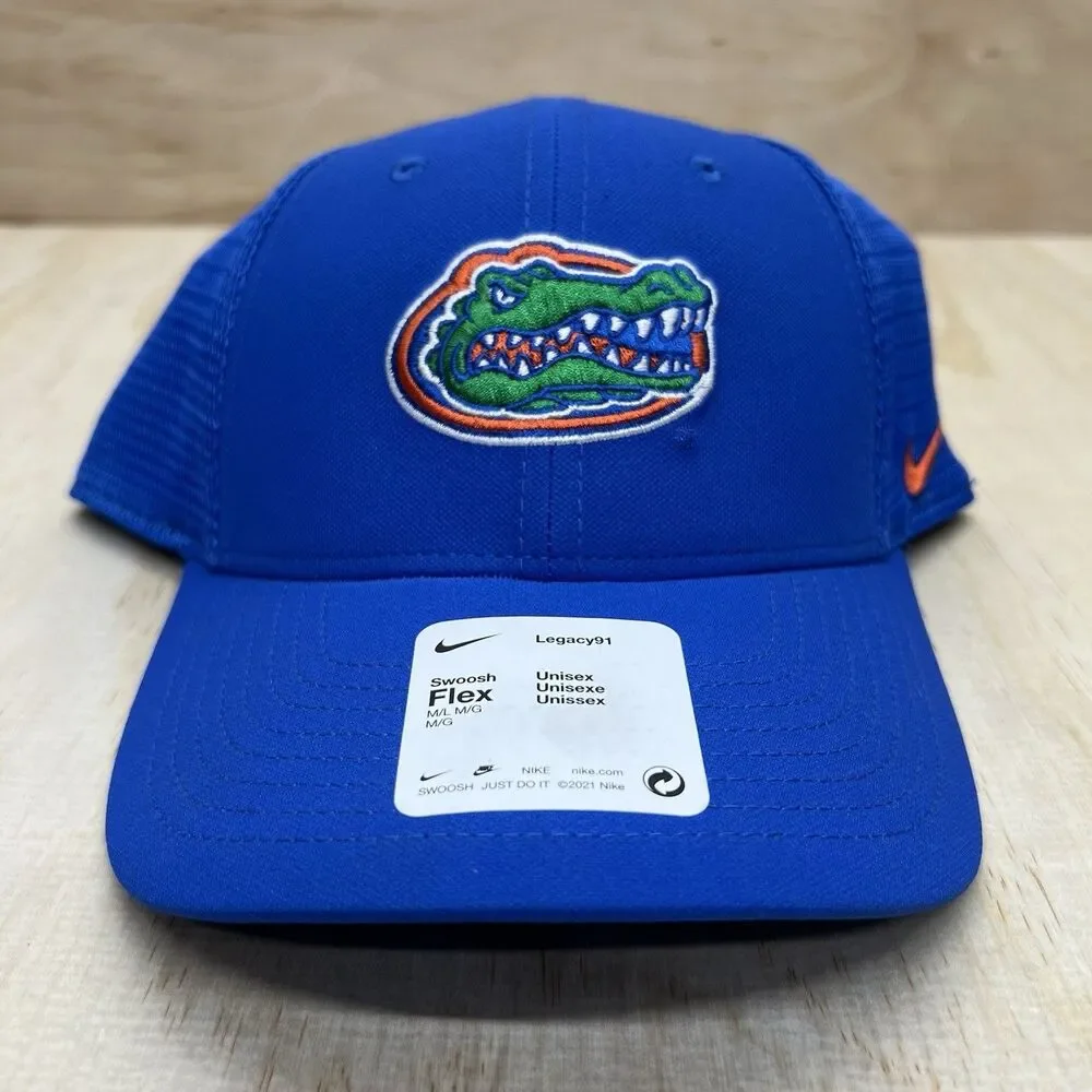 NEW M/L Florida Gators Nike Legacy 91 Mesh Swoosh Flex Fit 2.0 Cap Hat Blue